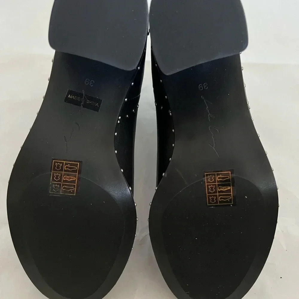 Lola Cruz Womens Black Studded Ankle Boots EUR 39 Us 9 NWB